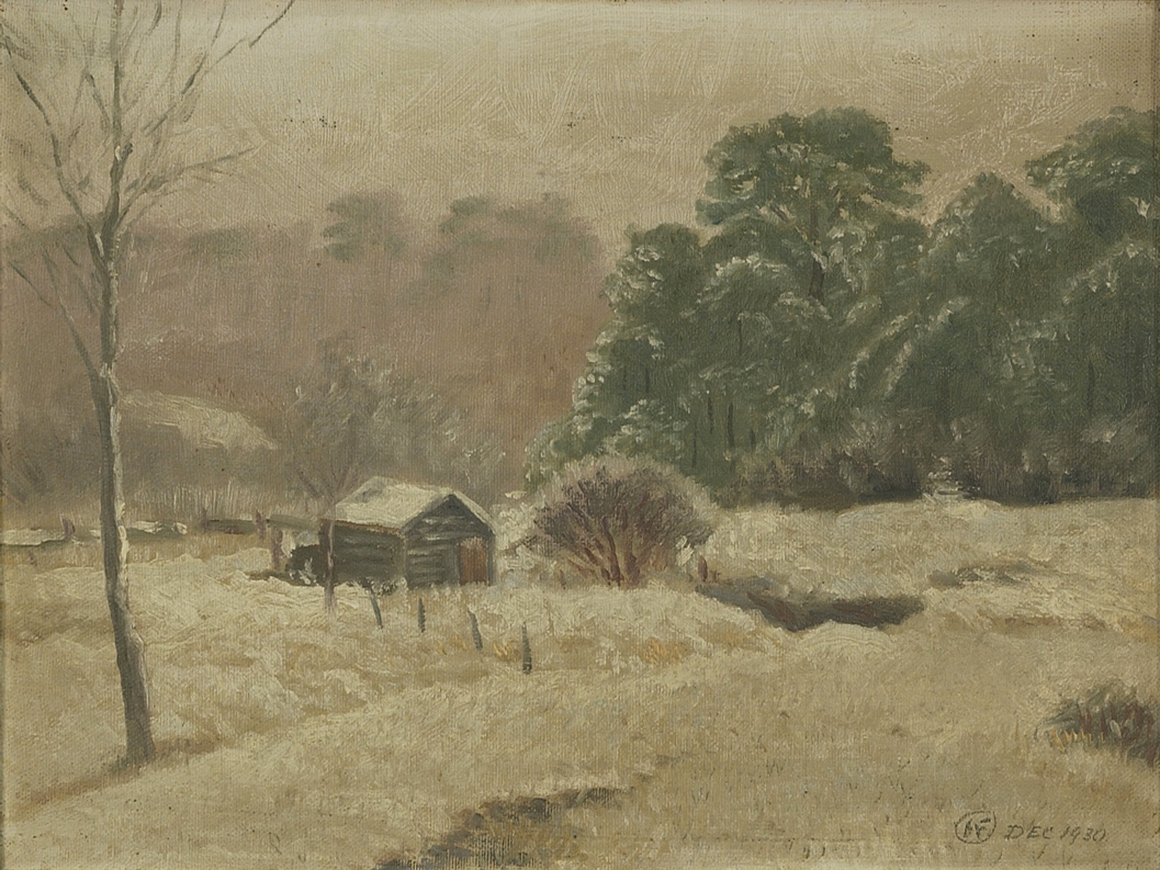 Appraisal: AXEL W FARHAMAmerican Late th Early th CenturyWinter landscape West