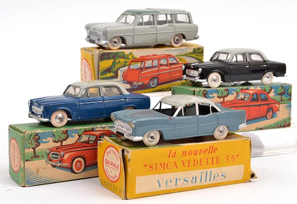 Appraisal: FOUR QUIRALU DIECAST CARS INCLUDING X PEUGEOT S SIMCA VERSAILLES