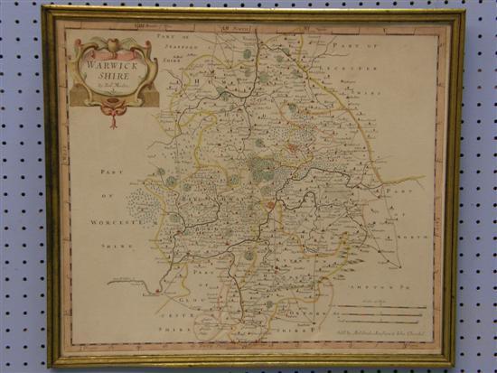 Appraisal: th century Robert Morden map of Warwickshire EXEMPT FROM VAT