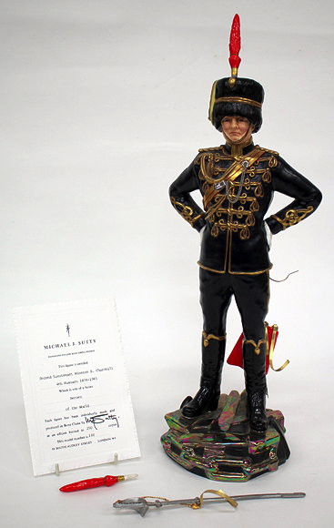 Appraisal: A FINE BONE CHINA FIGURINE of nd Lieutenant Winston S