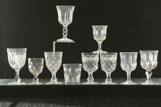 Appraisal: TEN WINES AND GOBLETS Pittsburgh and New England Glass Co