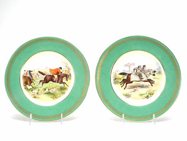 Appraisal: A group of nine Wedgwood hunting plates from the Mr