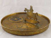 Appraisal: An Islamic brass compass with Zodiac signs cm across