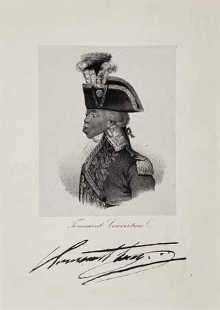 Appraisal: HAITI Toussaint Louverture Engraved portrait x inches printed on India