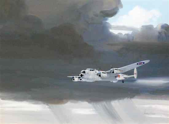 Appraisal: Frederick Searle gouache Squadron Royal Air Force Coastal Command Lancaster