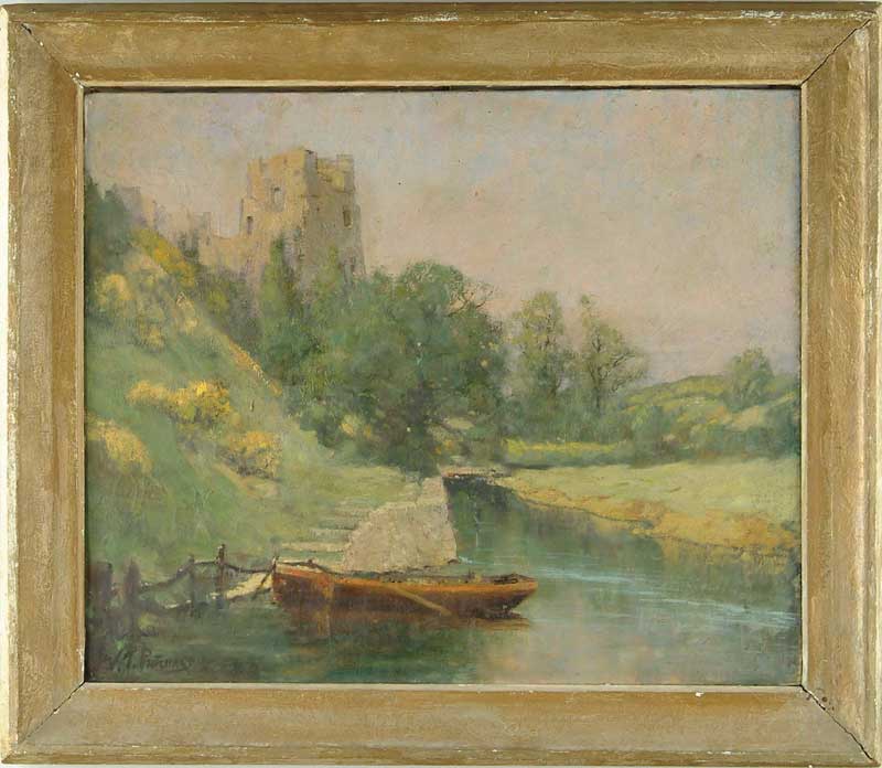 Appraisal: GEORGE THOMPSON PRITCHARD American - FRENCH LANDSCAPE WITH CASTLE AND