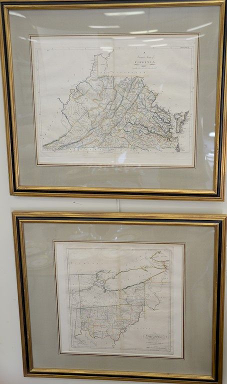 Appraisal: Set of four hand colored engraved maps state of Ohio