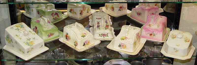 Appraisal: COLLECTION OF GERMAN ENGLISH CHEESE DISHES All with floral and