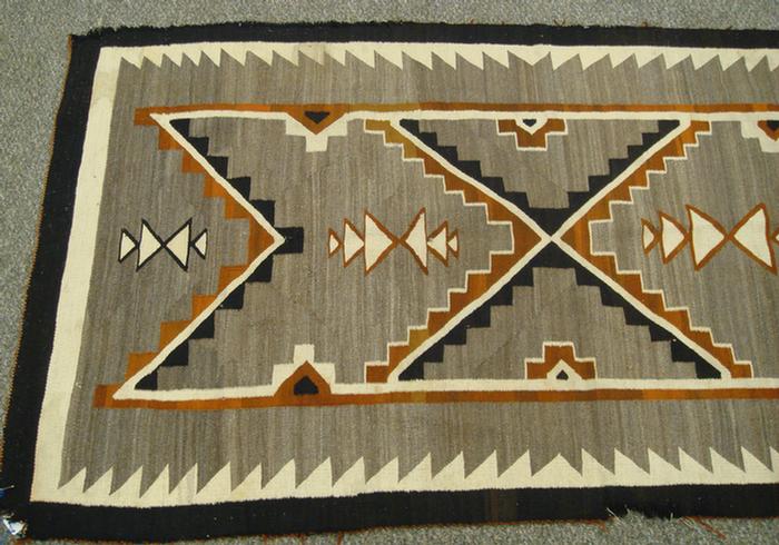 Appraisal: x Native American rug tan brown ivory black geometric losses