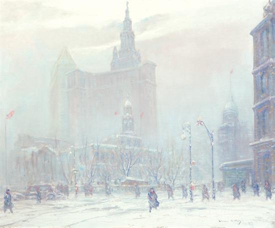 Appraisal: BERTHELSEN JOHANN American - A View of City Hall New