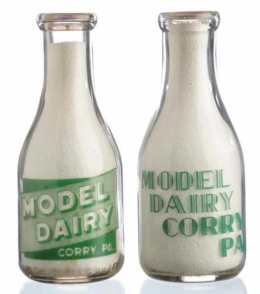 Appraisal: Lot of Model Dairy Milk Bottles Description Corry PA Condition