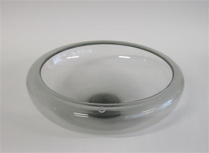 Appraisal: Danish glass centerpiece bowldesigned by per lutkin for holmegaard circa