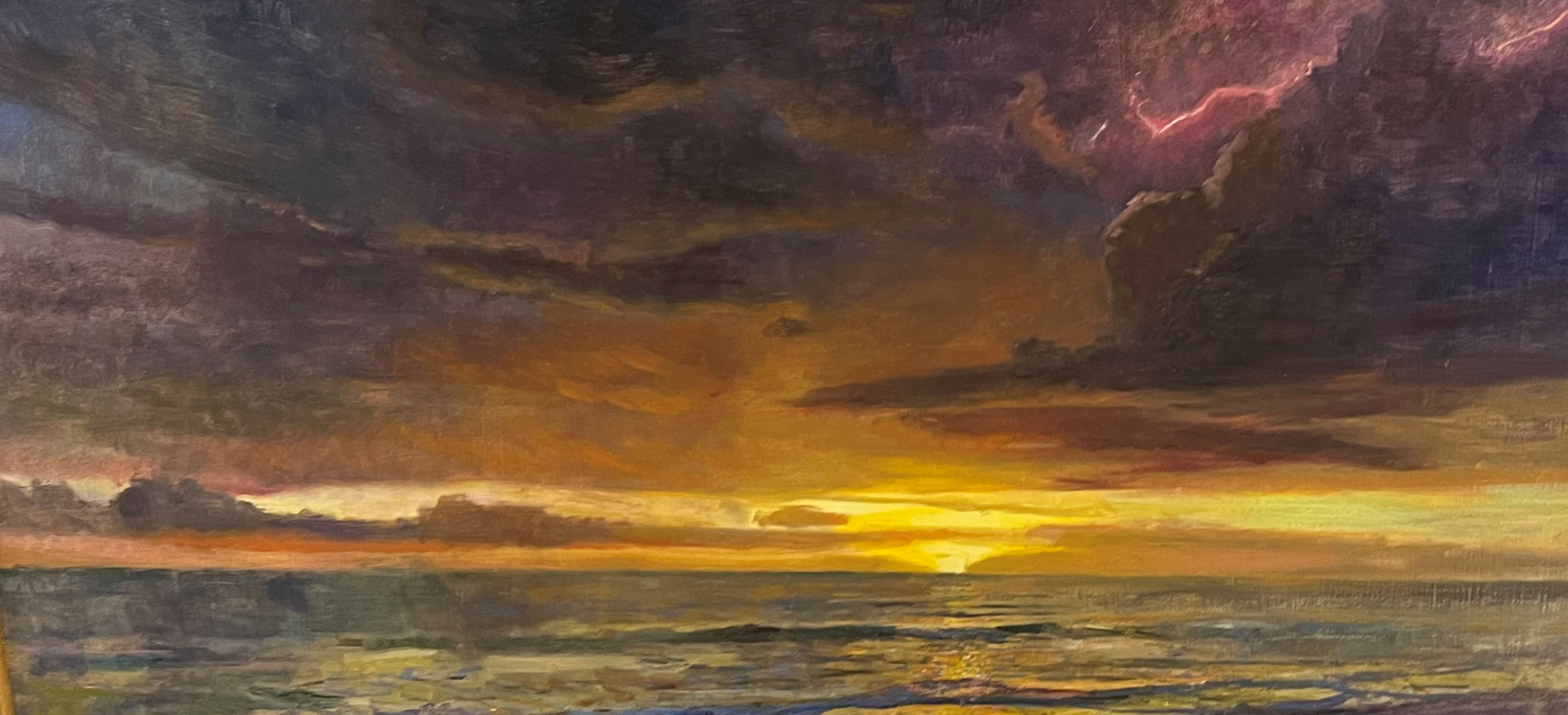 Appraisal: STILL Christopher American b Dramatic Florida Beach Sunset Oil Board