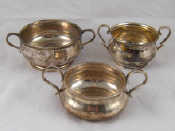 Appraisal: Three two handled silver bowls one Birmingham cm across wt