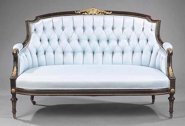 Appraisal: A Fine Louis XVI-Style Gilt Bronze-Mounted Rosewood Sofa mid- th