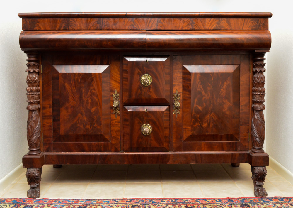 Appraisal: EARLY TH CENTURY TRANSITIONAL SIDEBOARD Federal Empire transitional period richly