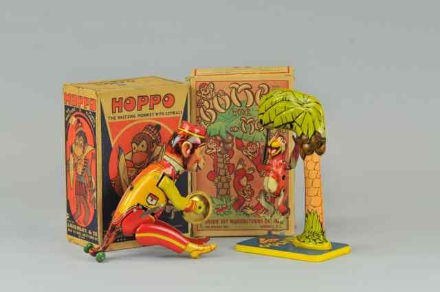 Appraisal: LOT OF TWO MONKEY TOYS Both boxed includes Marx ''Hoppo''