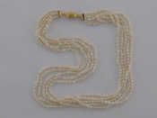 Appraisal: A five strand fresh water cultured 'rice' pearl necklace cm