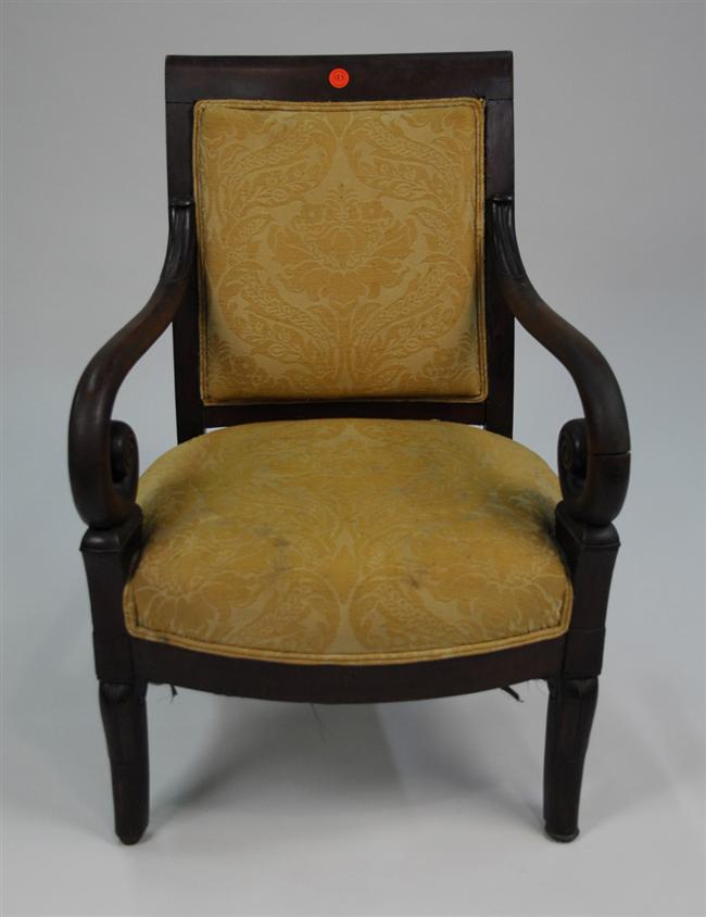 Appraisal: CLASSICAL CARVED MAHOGANY ARMCHAIR circa in the manner of Duncan