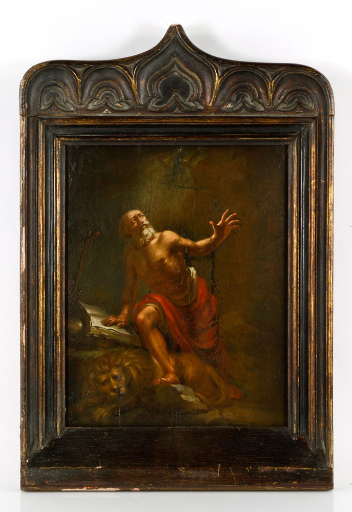 Appraisal: - St Jerome in the Wilderness O P Painting of