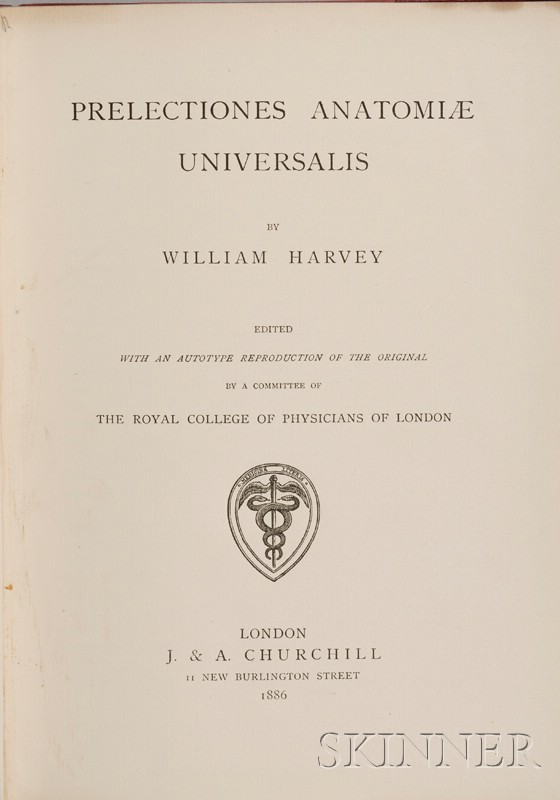 Appraisal: Medicine Harvey William - Prelectiones anatomicae universalis London J A