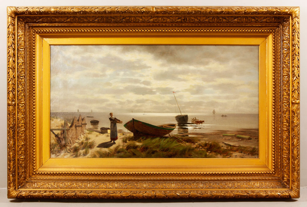 Appraisal: - Late th C French Seascape O C Late th