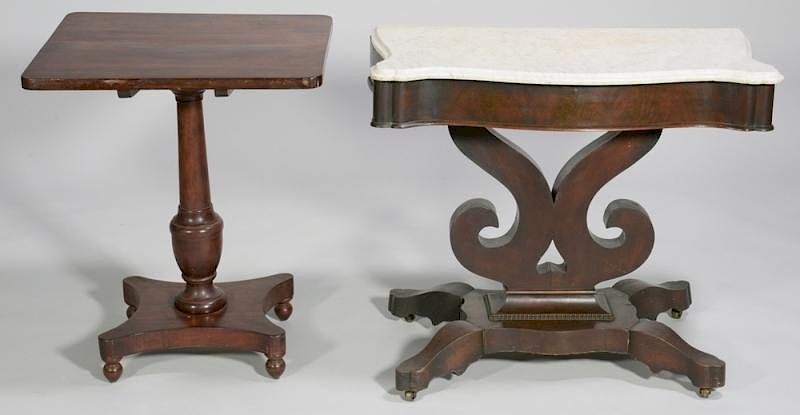 Appraisal: Classical Tilt top and Marble Top Pier Table items st