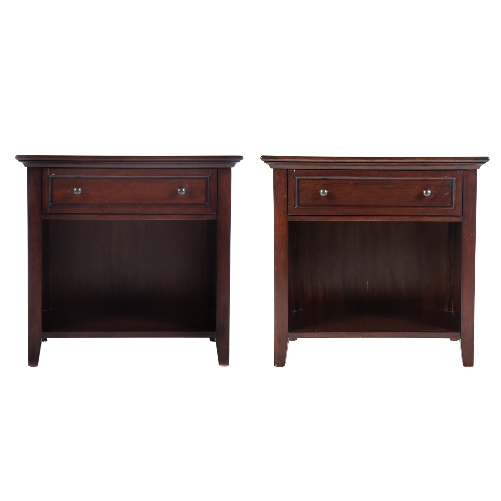 Appraisal: A PAIR OF CONTEMPORARY ONE-DRAWER NIGHT STANDS th century in