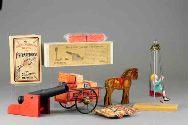 Appraisal: ASSORTED TOY LOT Includes horse drawn Express wagon little ''AJAX''