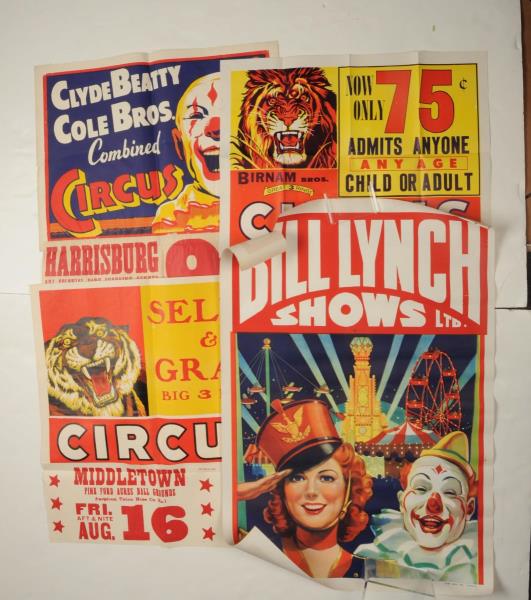 Appraisal: Lot Of Vintage Circus Posters This lot includes a Clyde