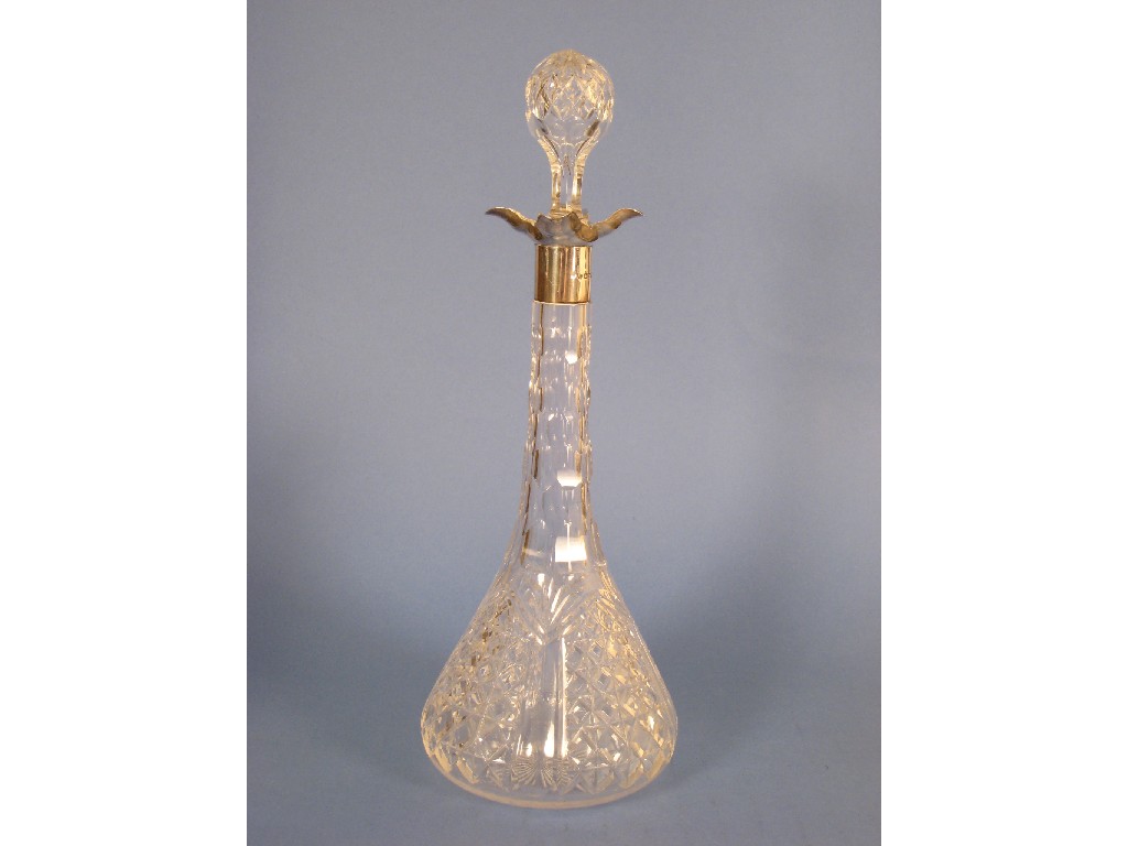 Appraisal: An Edward VII silver mounted cut glass Decanter with long