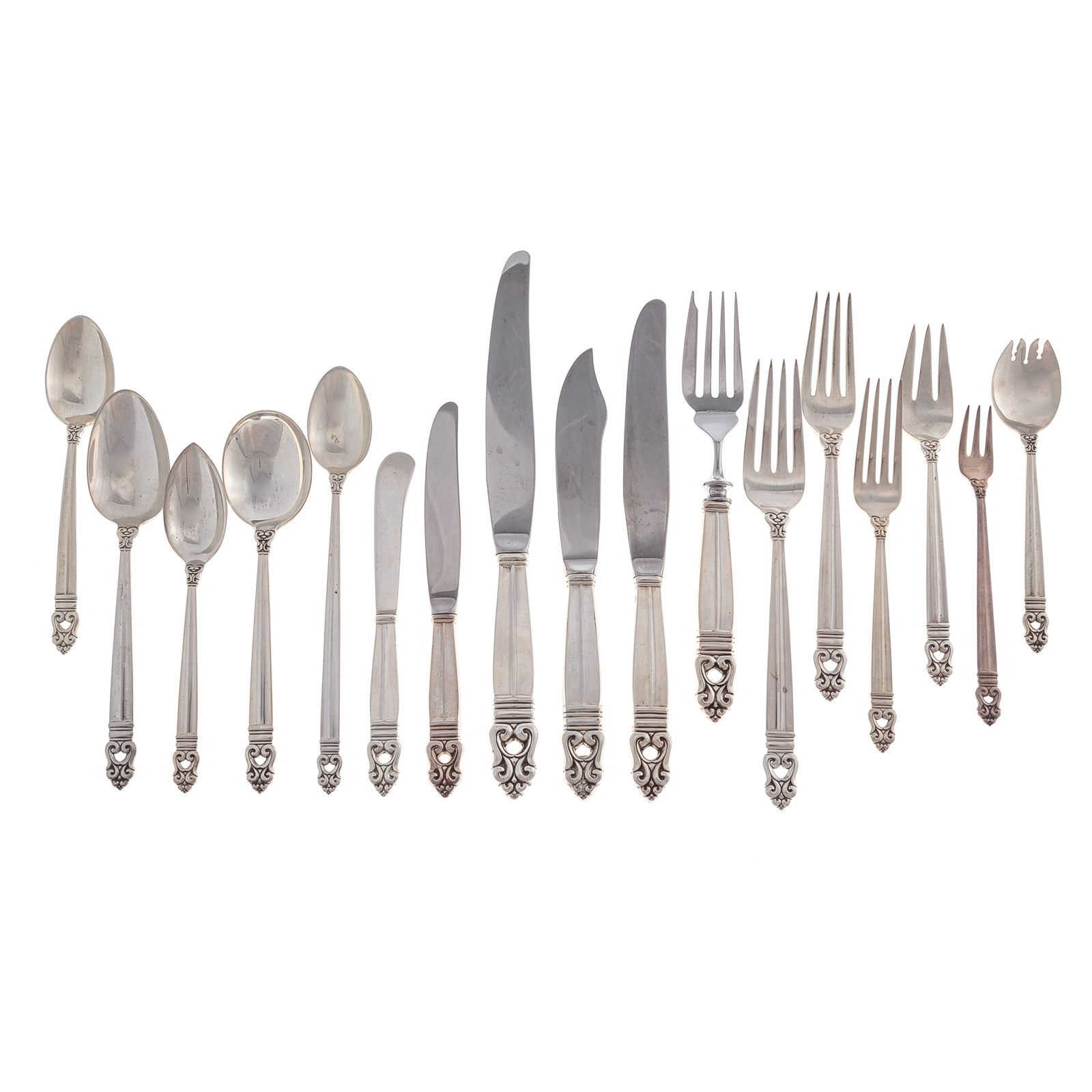 Appraisal: INTERNATIONAL STERLING ROYAL DANISH FLATWARE SERVICE Service for eight including