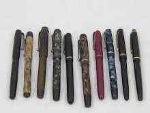 Appraisal: A mixed lot comprising ten fountain pens including an all