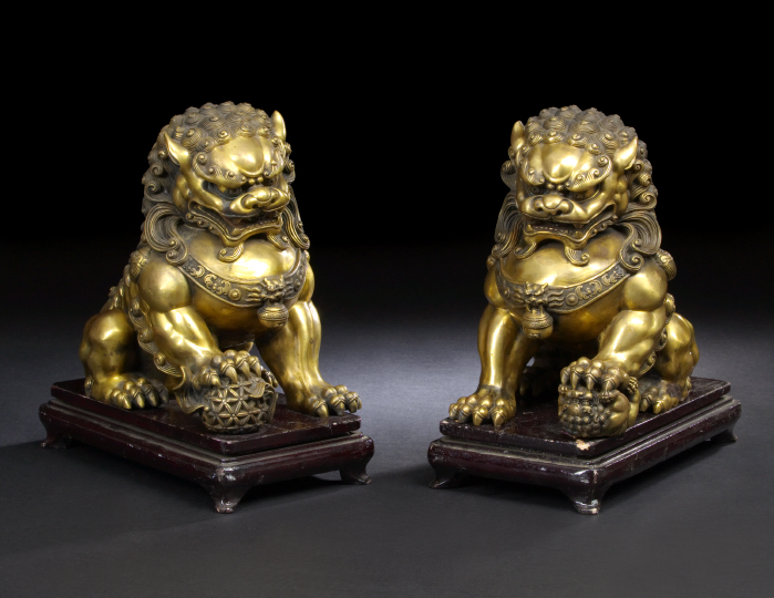 Appraisal: Pair of Chinese Cast Brass Foo Dogs of large size