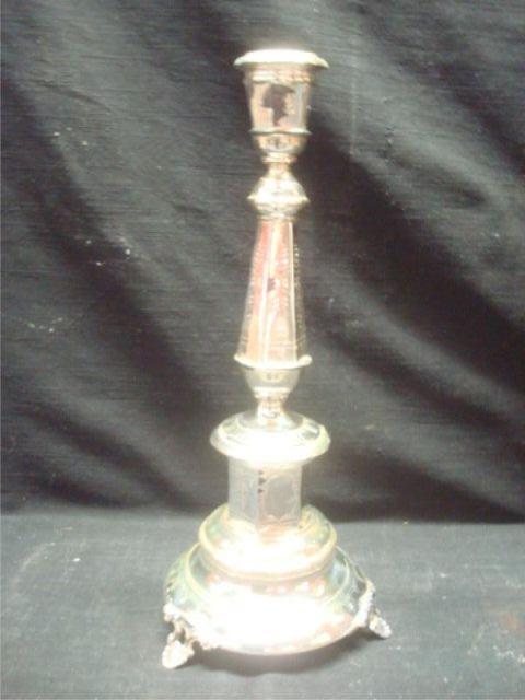 Appraisal: Silver Candlestick Has some black spots from being wrapped in