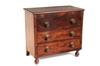 Appraisal: CHEST - American mahogany ball foot miniature three drawer chest