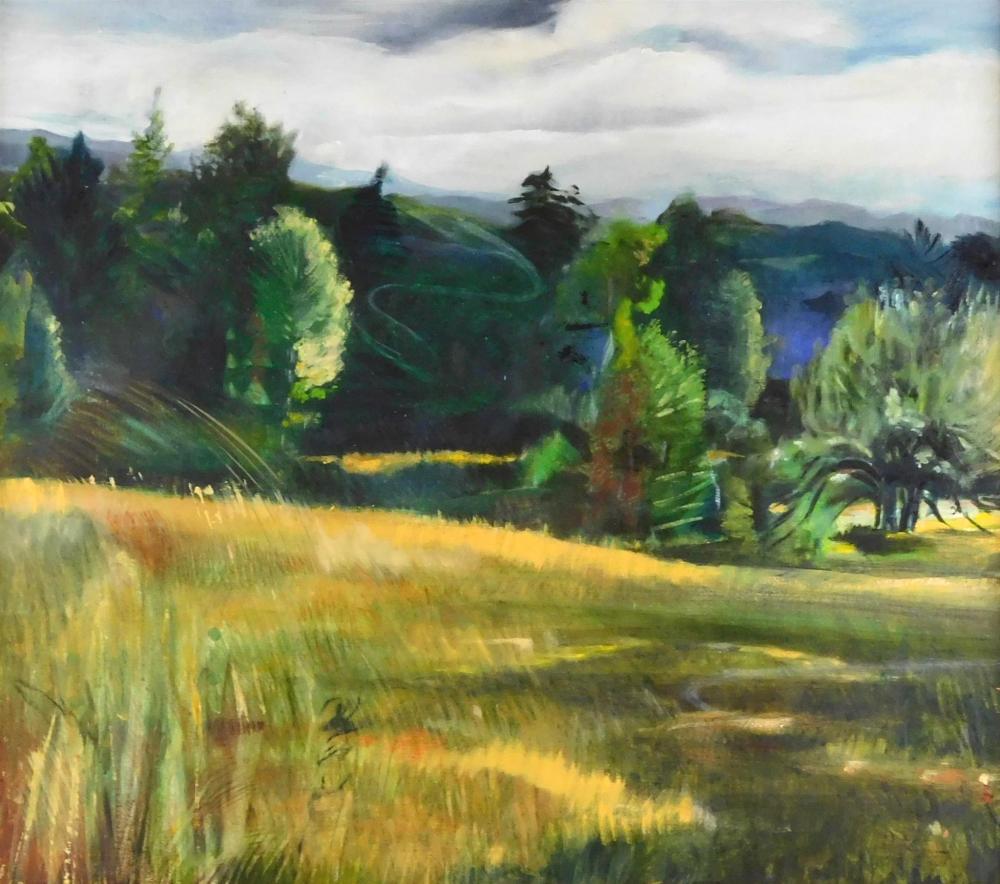 Appraisal: VT Wind oil on canvas landscape with green trees and