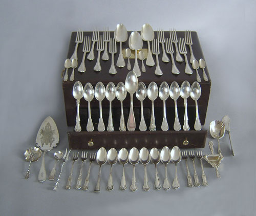 Appraisal: Misc group of sterling silver and plated flatware approx troy