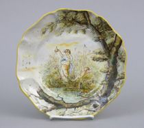 Appraisal: A French Faience Plate circa Artist signed on bottom by