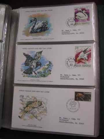 Appraisal: Collection of World Wildlife FirstDay of Issue stamp covers in