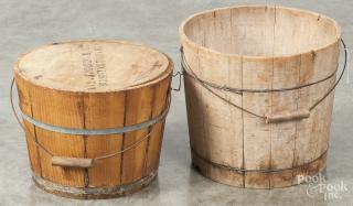 Appraisal: Two wooden buckets th c '' h and '' h