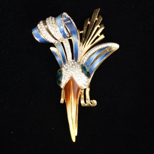 Appraisal: Coro Craft Corocraft Sterling Silver vermeil enameled stylized Toucan Bird