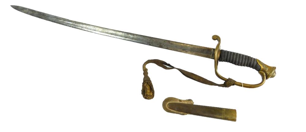 Appraisal: WEAPON Civil war infantry officers sword without scabbard most likely