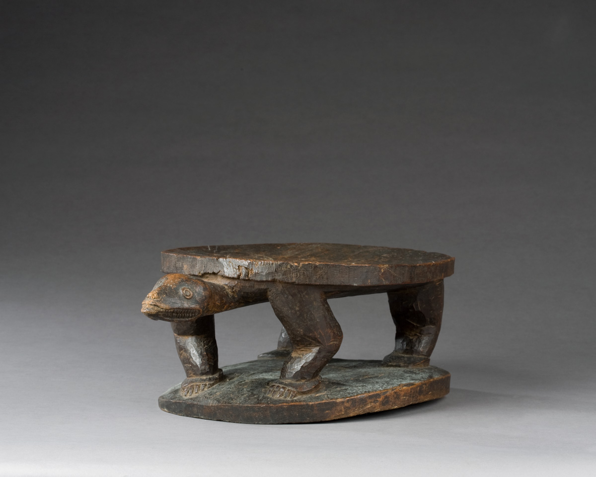 Appraisal: OCEANIC CARVED HARDWOOD STOOL IN THE FORM OF A TURTLE