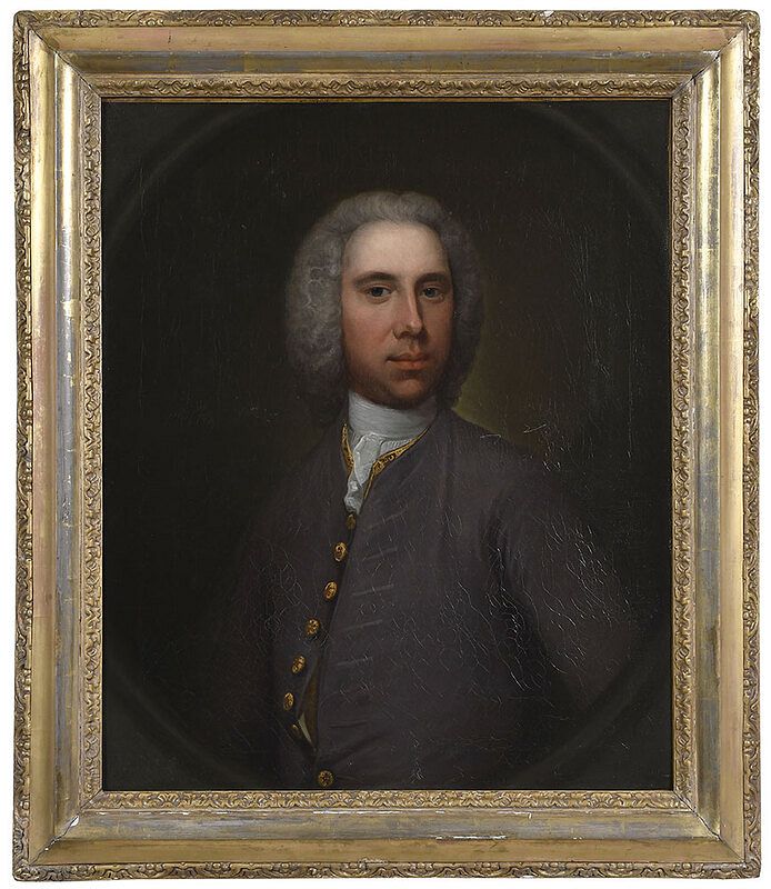 Appraisal: British School Portrait th century Gentleman in a Gray Coat