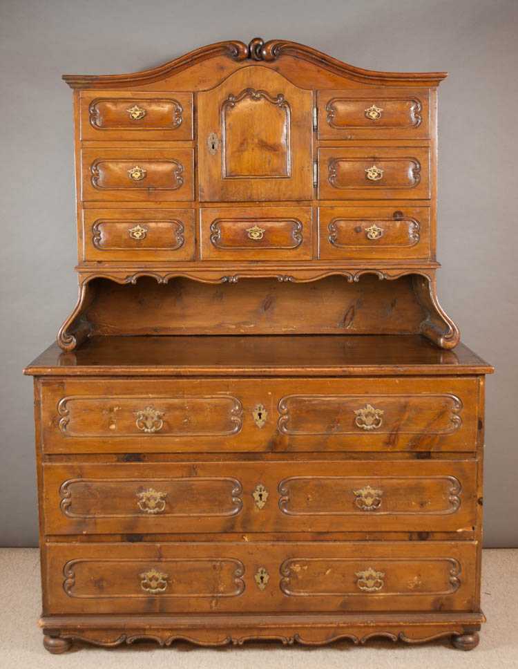 Appraisal: COUNTRY FRENCH PINE BUFFET DEUX CORPS th century top and