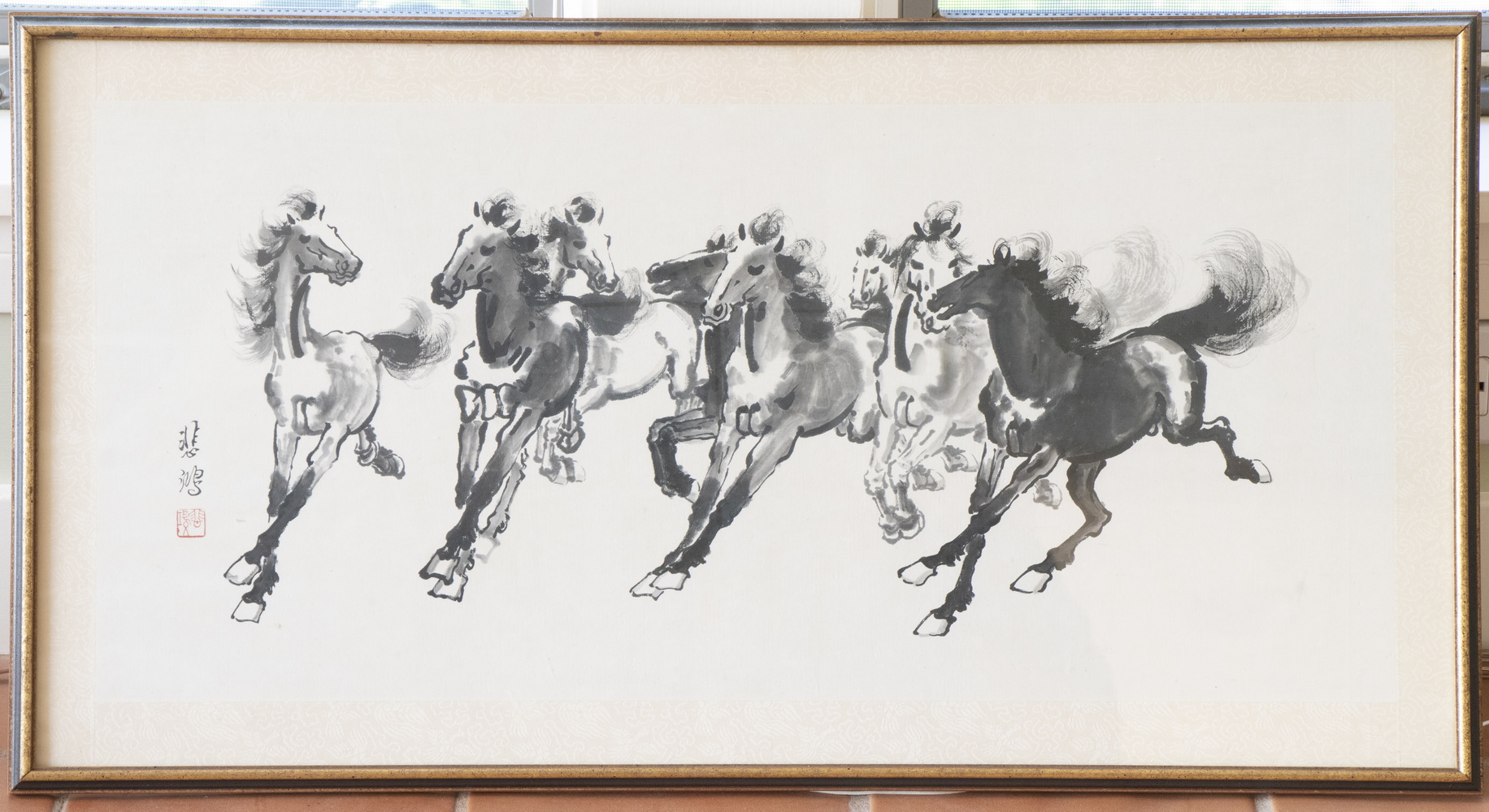 Appraisal: CHINESE INK PAINTING OF HORSES Ink painting of eight horses