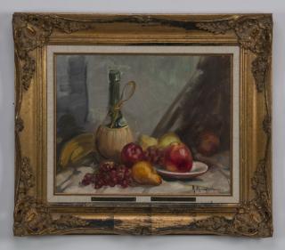 Appraisal: A Karafyllakis signed O c still life of fruit wine