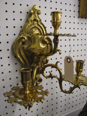 Appraisal: French Brass Wall Sconce triple light