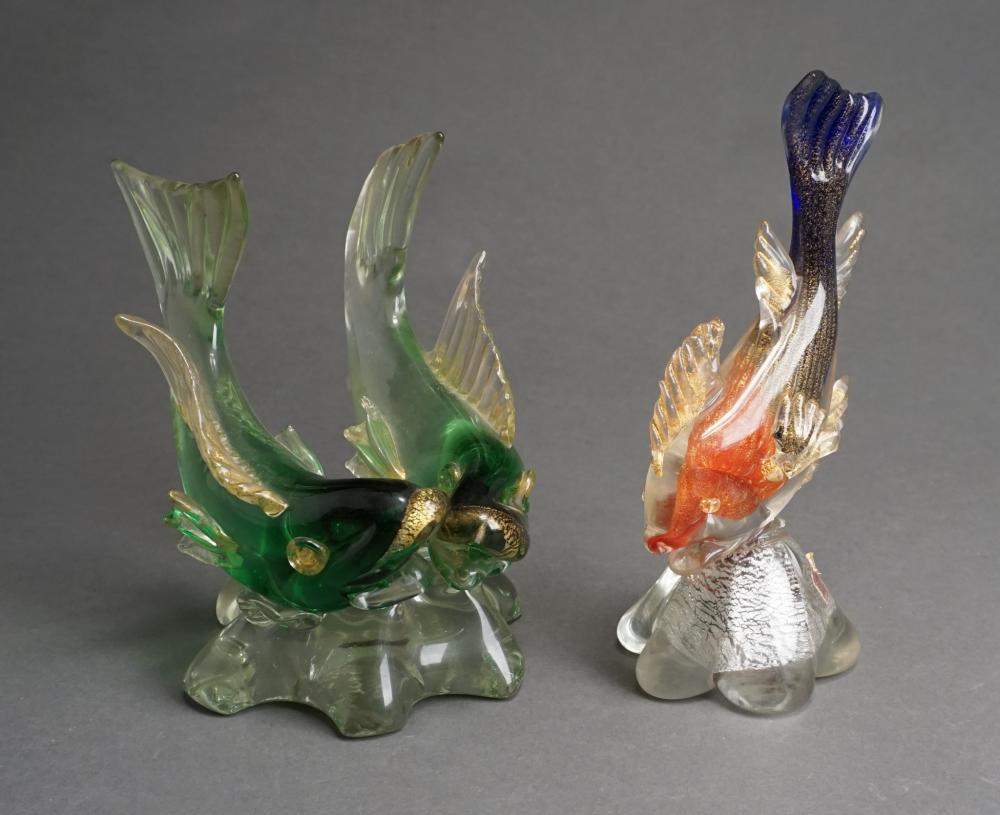 Appraisal: Two Italian Glass Figures of Fish H of taller in